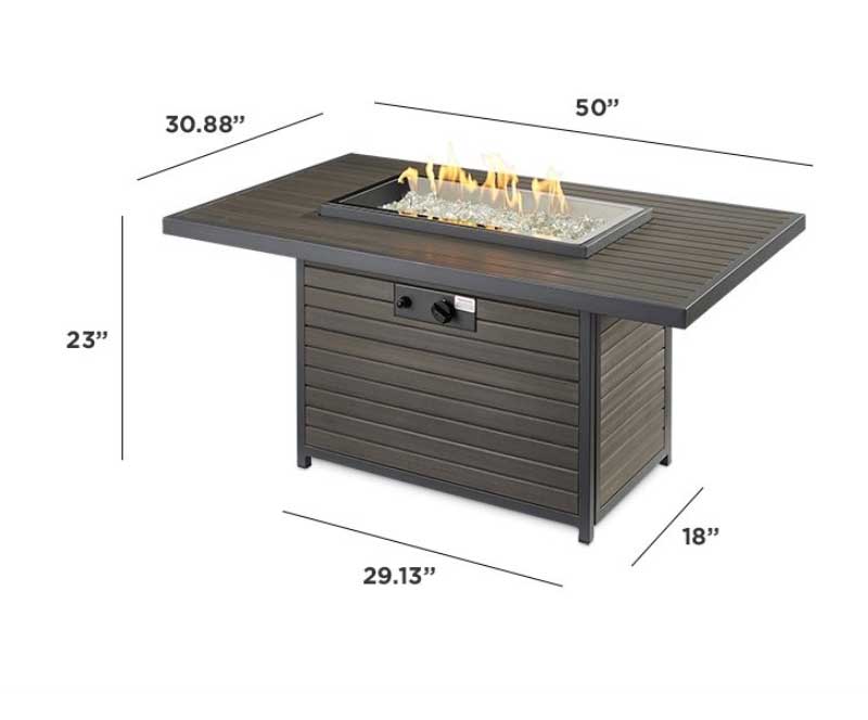 Brooks Rectangular Gas Fire Pit Table by Outdoor Greatroom - Image 5